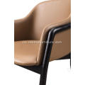 Designer Brown Leather Armrest Enkeltstoler